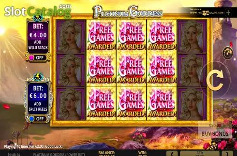Οθόνη8. Platinum Goddess Power Bet Κουλοχέρης 