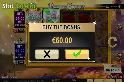 Οθόνη7. Platinum Goddess Power Bet Κουλοχέρης 