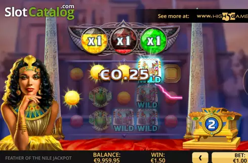 Οθόνη7. Feather Of The Nile Jackpot Κουλοχέρης