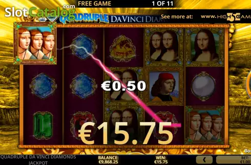 Οθόνη9. Quadruple Da Vinci Diamonds Jackpot Κουλοχέρης