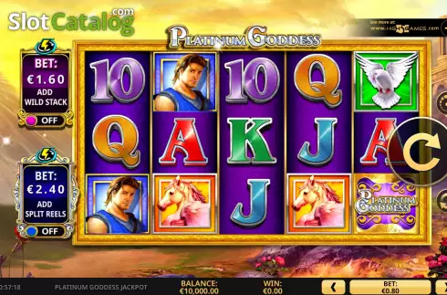 Οθόνη2. Platinum Goddess Jackpot Κουλοχέρης