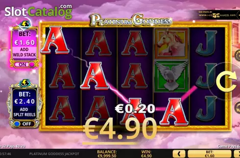 Οθόνη3. Platinum Goddess Jackpot Κουλοχέρης