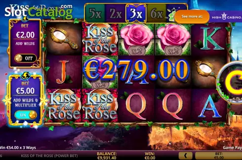 Οθόνη8. Kiss Of The Rose (Power Bet) Κουλοχέρης 