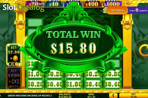 Οθόνη9. Green Machine Racking Up Riches 2 Κουλοχέρης 