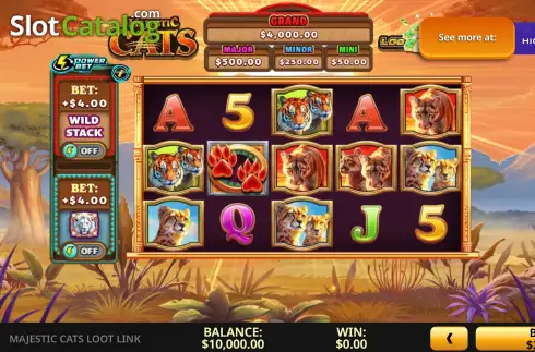 Οθόνη2. Majestic Cats Loot Link Κουλοχέρης 
