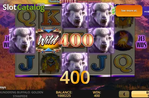 Οθόνη3. Thundering Buffalo: Golden Stampede Κουλοχέρης 