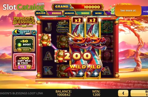 Οθόνη3. Dragon's Blessings Loot Link Κουλοχέρης