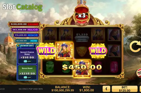 Οθόνη3. Da Vinci Pop and Win Κουλοχέρης