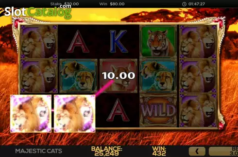 Οθόνη5. Majestic Cats Κουλοχέρης