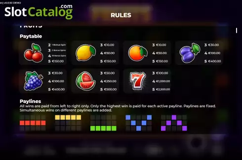 Οθόνη7. Fruits Bonus Spin Κουλοχέρης