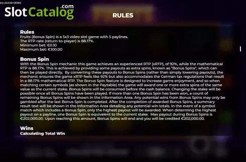 Οθόνη8. Fruits Bonus Spin Κουλοχέρης