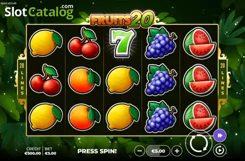 Οθόνη2. Fruits 20 Bonus Spin Κουλοχέρης