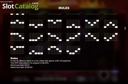 Οθόνη9. Fruits XL Bonus Spin Κουλοχέρης 