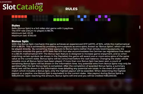 Οθόνη8. Bells Bonus Spin Κουλοχέρης