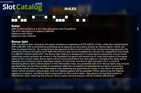 Οθόνη8. Bells 10 Bonus Spin Κουλοχέρης