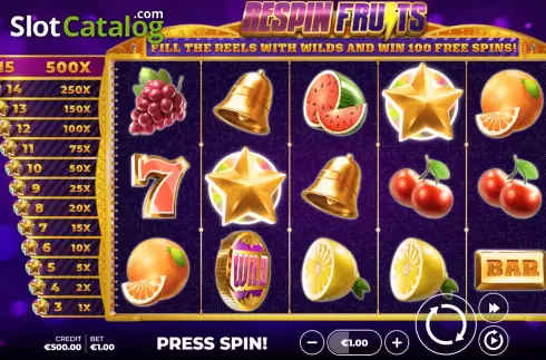 Οθόνη3. Respin Fruits Κουλοχέρης