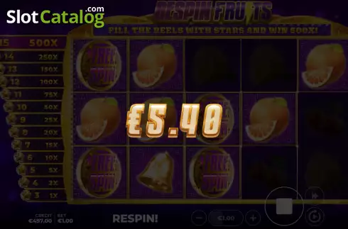 Οθόνη5. Respin Fruits Κουλοχέρης