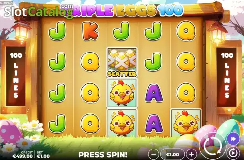 Οθόνη3. Triple Eggs 100 Κουλοχέρης