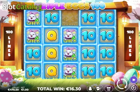 Οθόνη5. Triple Eggs 100 Κουλοχέρης
