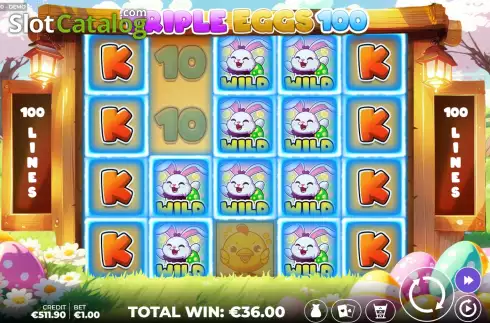 Οθόνη7. Triple Eggs 100 Κουλοχέρης