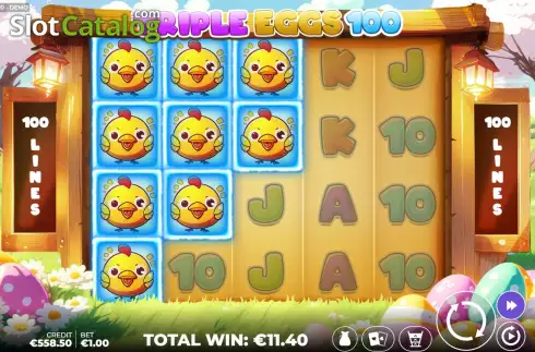 Οθόνη8. Triple Eggs 100 Κουλοχέρης