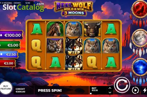 Οθόνη2. Reel Wolf 3 Moons Κουλοχέρης