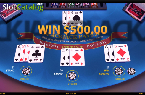 Οθόνη3. 3 Hand Blackjack (HungryBear) Κουλοχέρης