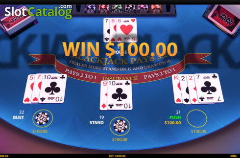 Οθόνη5. 3 Hand Blackjack (HungryBear) Κουλοχέρης