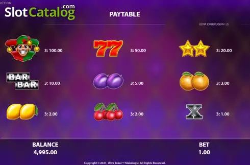 Οθόνη6. Ultra Joker (Hurricane Games) Κουλοχέρης