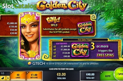 Οθόνη3. Golden City (IGT) Κουλοχέρης 