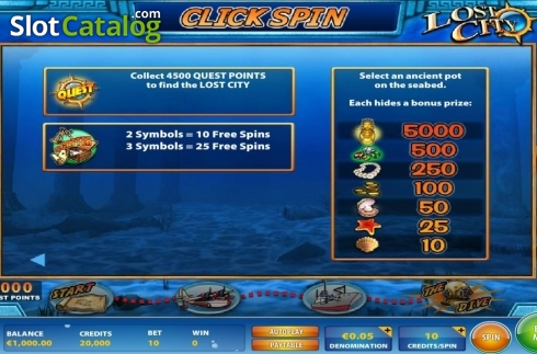 Οθόνη5. Lost City (IGT) Κουλοχέρης