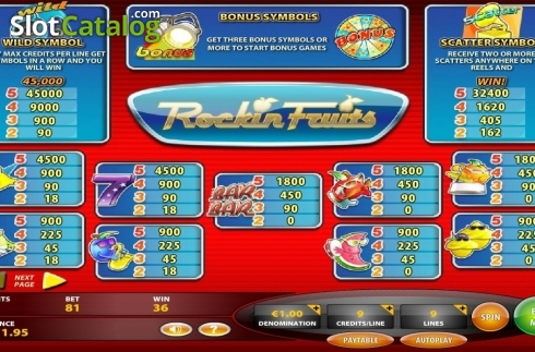 Οθόνη4. Rockin Fruits Κουλοχέρης
