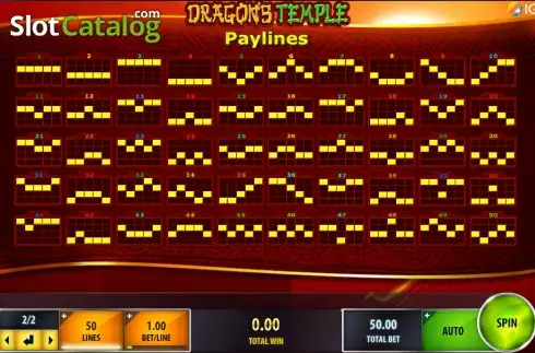 Οθόνη3. Dragon's Temple Κουλοχέρης