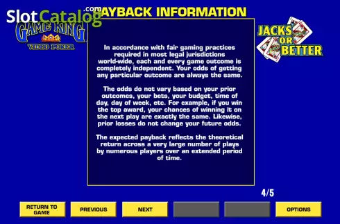 Οθόνη7. Game King Video Poker Κουλοχέρης