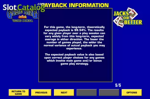 Οθόνη8. Game King Video Poker Κουλοχέρης