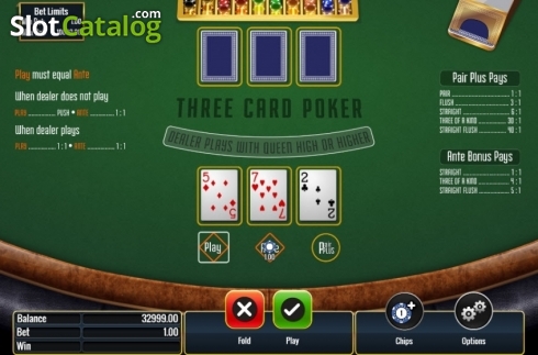Οθόνη2. Three Card Poker (IGT) Κουλοχέρης