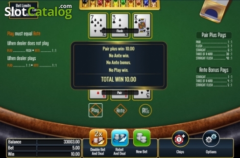 Οθόνη4. Three Card Poker (IGT) Κουλοχέρης