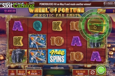 Οθόνη3. Powerbucks Wheel of Fortune Exotic Far East Κουλοχέρης