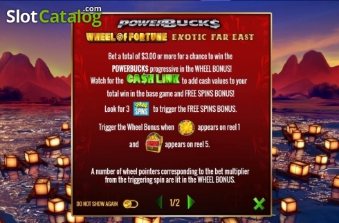 Οθόνη2. Powerbucks Wheel of Fortune Exotic Far East Κουλοχέρης