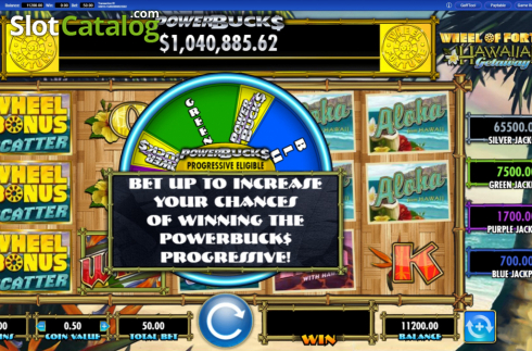 Οθόνη2. Wheel of Fortune Hawaiian Getaway Powerbucks Κουλοχέρης