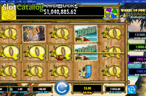 Οθόνη3. Wheel of Fortune Hawaiian Getaway Powerbucks Κουλοχέρης