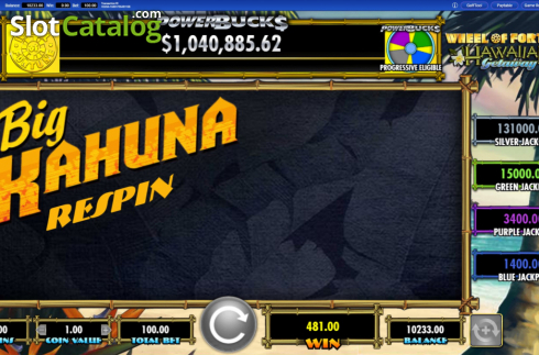 Οθόνη5. Wheel of Fortune Hawaiian Getaway Powerbucks Κουλοχέρης