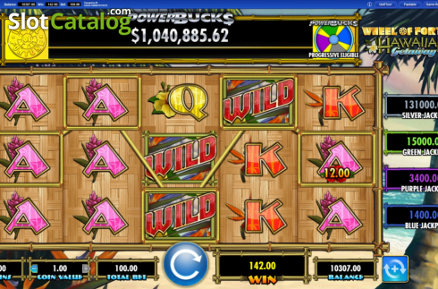 Οθόνη7. Wheel of Fortune Hawaiian Getaway Powerbucks Κουλοχέρης