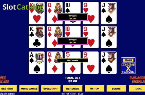 Οθόνη4. Ultimate X Poker Triple Play Κουλοχέρης