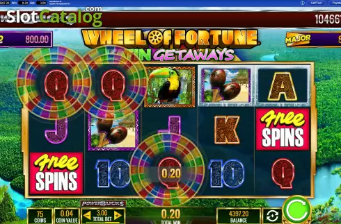 Οθόνη3. PowerBucks Wheel of Fortune Latin Getaways Κουλοχέρης