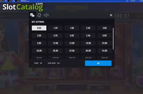 Οθόνη4. Mistress of Egypt MegaJackpots Κουλοχέρης