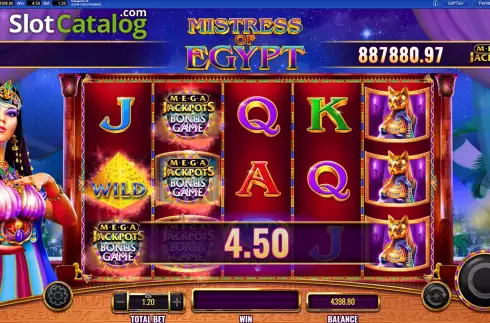 Οθόνη5. Mistress of Egypt MegaJackpots Κουλοχέρης