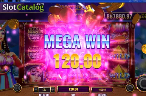 Οθόνη7. Mistress of Egypt MegaJackpots Κουλοχέρης