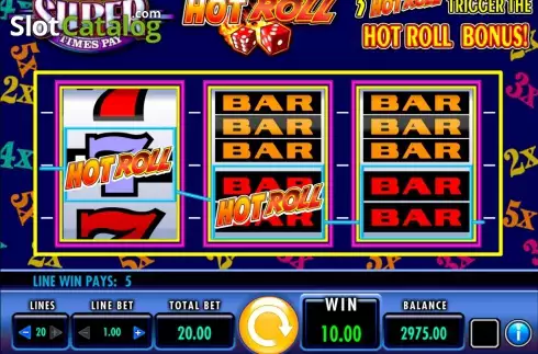 Οθόνη9. Super Times Pay Hot Roll Κουλοχέρης