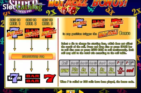 Οθόνη4. Super Times Pay Hot Roll Κουλοχέρης